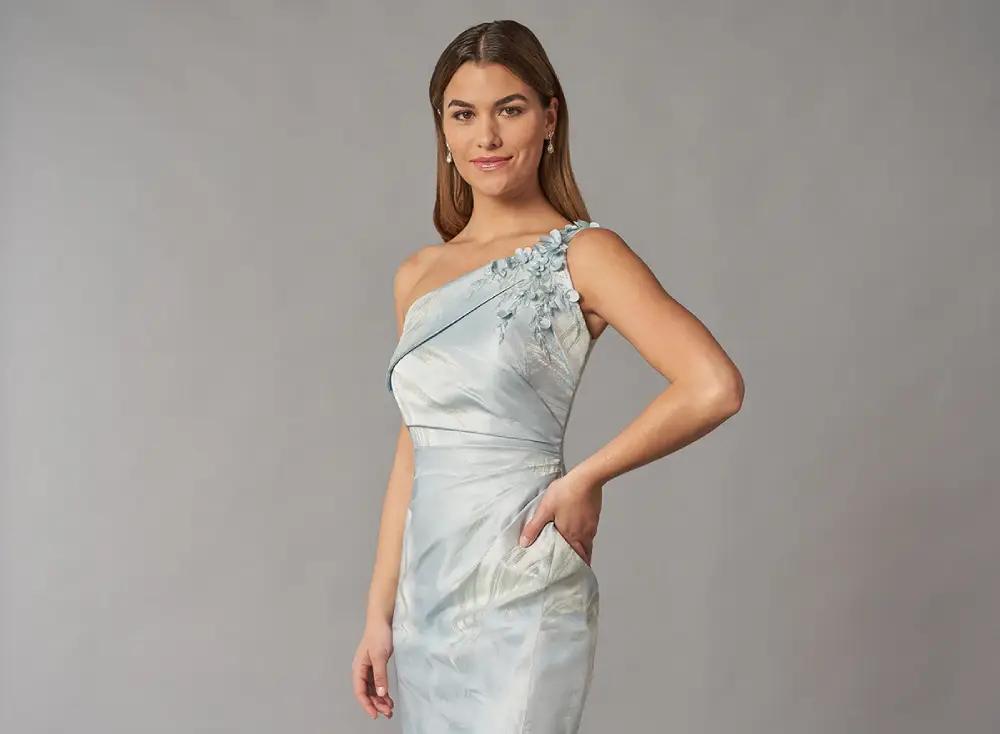 Model wearing a Downtown Gowns mothers Collection Gown